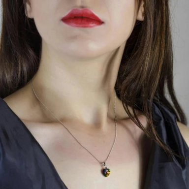 COLLAR TODOJOYAS ENCHAPADO EN PLATA COLGANTE CRISTAL LILA VL PLATEADO - 2