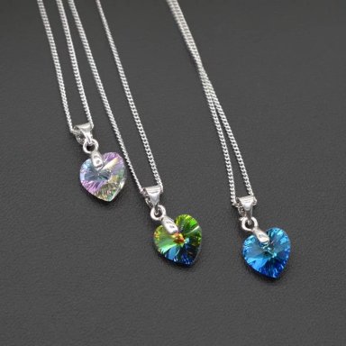 COLLAR TODOJOYAS ENCHAPADO EN PLATA COLGANTE CRISTAL LILA VL PLATEADO - 3