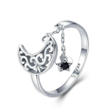 ANILLO TODOJOYAS LUNA Y ESTRELLA PLATA 925 - 1