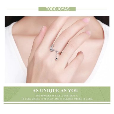 ANILLO TODOJOYAS LUNA Y ESTRELLA PLATA 925 - 2