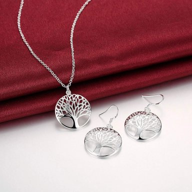 CONJUNTO ARBOL DE LA VIDA PLATEADO - 2