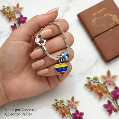 CHARM DIJE PLATA 925 VENEZUELA CORAZON - 2