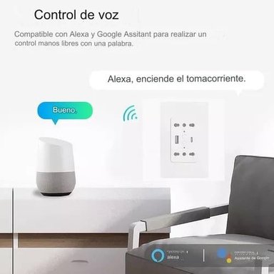 TOMA CORRIENTE INTELIGENTE DOBLE + USB 3.0 + ENTRADA TIPO C - 5