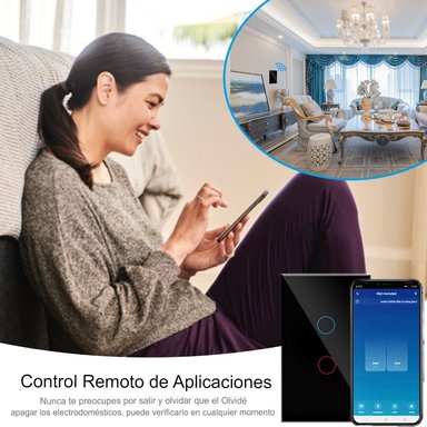 INTERRUPTOR INTELIGENTE DOMUSMART NEGRO 3 CANALES - 5