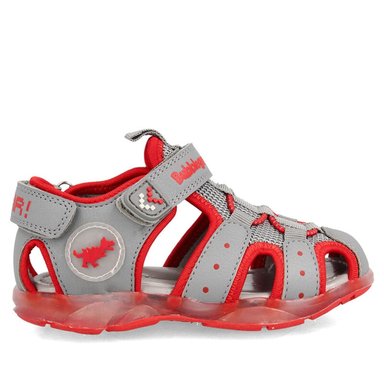 SANDALIA CON LUCES NIÑO UNAI GRIS - BUBBLEGUMMERS - 5