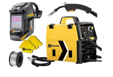KIT SOLDADORA KRAFTER MEGATEX-120 FLUX + MASCARA SOLDAR + ALAMBRE MIG - 1