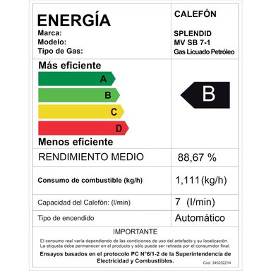 CALEFONT SPLENDID MASTER TIRO NATURAL 7 L GAS LICUADO - 3
