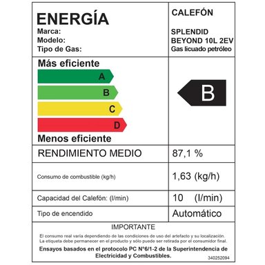 CALEFON SPLENDID GAS LICUADO 10L IONIZADO - 3