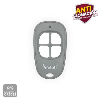 CONTROL REMOTO VELOTI GRIS 4 CANALES REPUESTO PORTON AUTOMATICO - 3