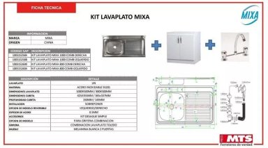 KIT LAVAPLATOS MIXA 1.00 M COMB. IZQUIERDA - 3