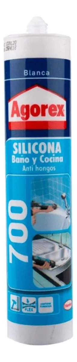 SILICONA SELLANTE PROFESIONAL BLANCO BAÑO COCINA AGOREX 700 - 1