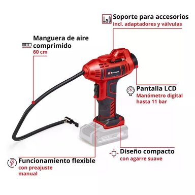 COMPRESOR INALAMBRICO EINHELL PARA VEHICULO CE-CC 18-LI SOLO - 3