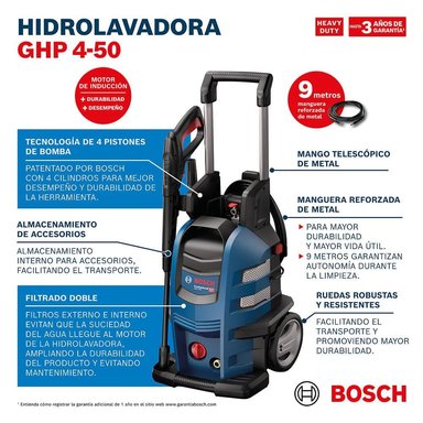HIDROLAVADORA BOSCH GHP 4-50 - 2200W 173 BAR - 3