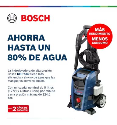 HIDROLAVADORA BOSCH GHP 180 -1500W 124 BAR - 4
