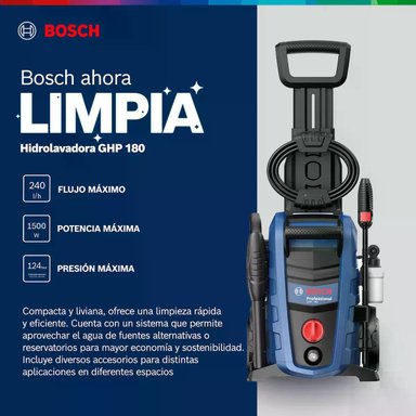 HIDROLAVADORA BOSCH GHP 180 -1500W 124 BAR - 5