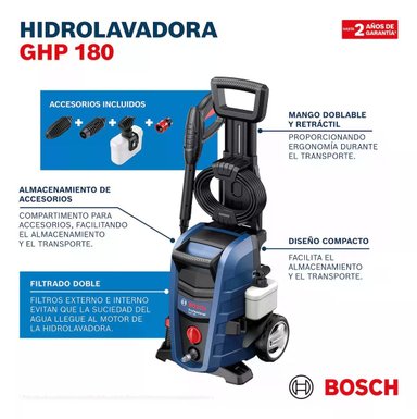 HIDROLAVADORA BOSCH GHP 180 -1500W 124 BAR - 6