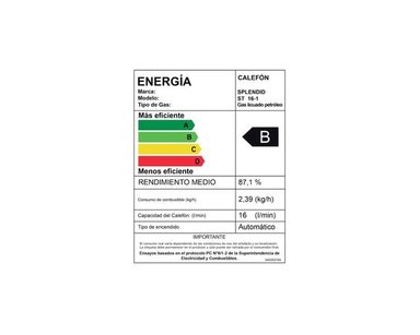 CALEFON SPLENDID TEMPLATECH GAS NATURAL 16 L IONIZADO - 3