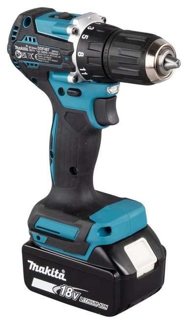 TALADRO ATOR. MAKITA DDF487SF1 13MM 18V+1BAT 3AH+CARG+ACC+MAL - 9