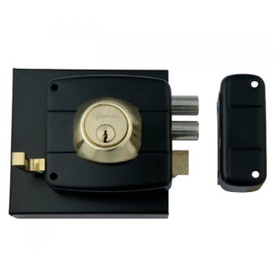 CERRADURA SOBREPONER OISTER 111 EN COLOR NEGRO CON CAJA METALICA - 2