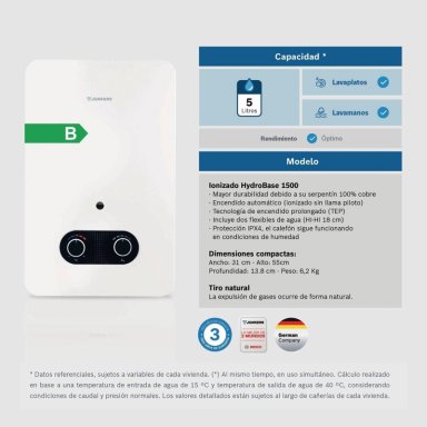 CALEFON JUNKERS GL 5 L IONIZADO HYDROBASE 1500 - 5