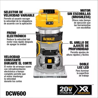 REBAJADORA COMP.20V XR DEWALT S/B-C DCW600B - 3