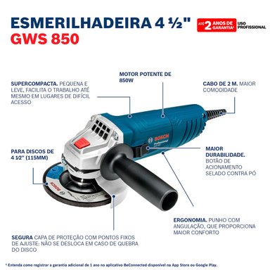 PACK BOSCH ROTOM GBH 224D+ESM 4 1/2 GWS 850 06112A - 5