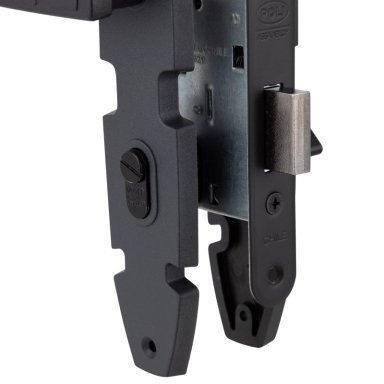 CERRADURA EMBUTIDA NORDICA OVAL B40 BAÑO NEGRO BT - 4