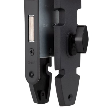 CERRADURA EMBUTIDA NORDICA OVAL B40 BAÑO NEGRO BT - 5
