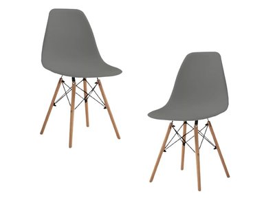 PACK 2 SILLA COMODA Y DE DISEÑO EAMES - GRIS OSCURO - 1