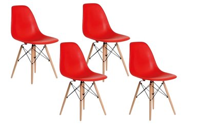 SILLA HABITA2 DISEÑO EAMES ROJA PACK 4 COMODA Y - 1