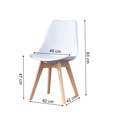 SILLA COMEDOR HABITA2 TULIP BLANCO PACK 4 ASIENTO ACOLCHADO - 2