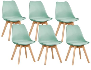 SILLA COMEDOR HABITA2 TULIP MENTA PACK 6 ASIENTO ACOLCHADO - 1