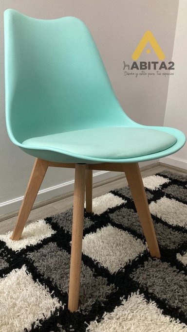 SILLA COMEDOR HABITA2 TULIP MENTA PACK 6 ASIENTO ACOLCHADO - 2