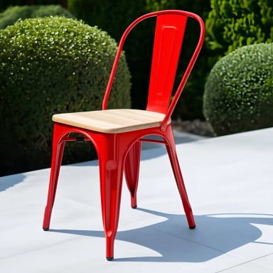 SILLA HABITA2 TOLIX CON ASIENTO DE MADERA CLARA - 2