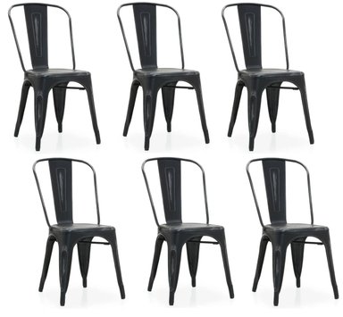 PACK 6 SILLA TOLIX PARA COMEDOR DE METAL - NEGRO - 1