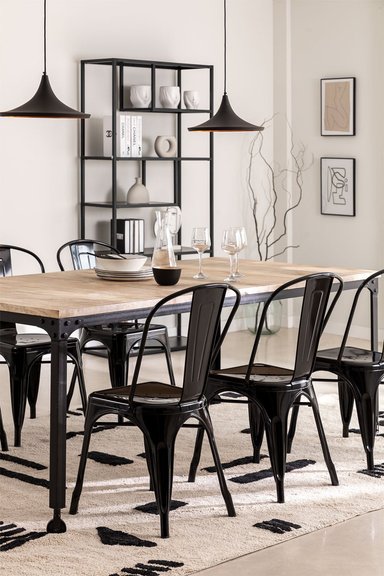 PACK 6 SILLA TOLIX PARA COMEDOR DE METAL - NEGRO - 3