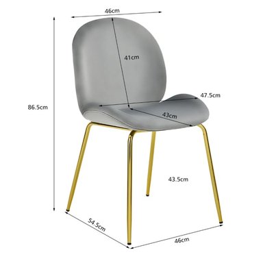 PACK 4 SILLAS PARA COMEDOR BERLIN TERCIOPELO FELPA PATAS DORADAS - ROSA - 3