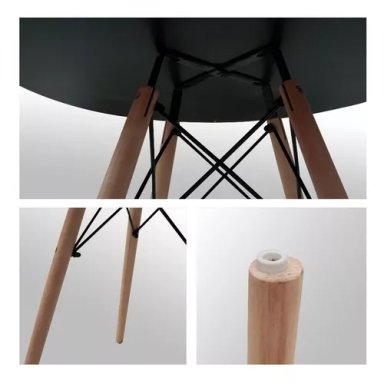 MESA EAMES REDONDA 80 CM NEGRO - 3