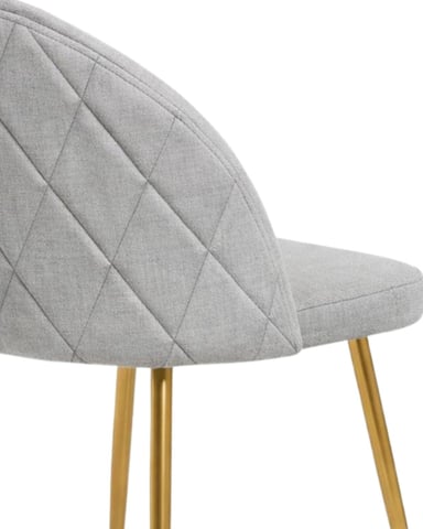 PACK HABITA2 LINO GRIS 2 SILLA SITIAL TELA NORDIC PATAS METÁLICAS DORADAS - 2