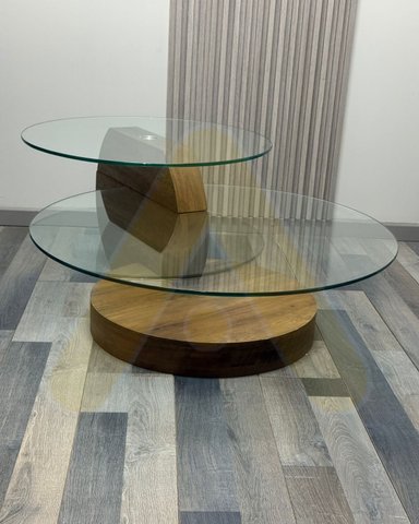 MESA DE CENTRO 70CM MODERNO VIDRIO REDONDO 3 NIVELES GLASSY - 3