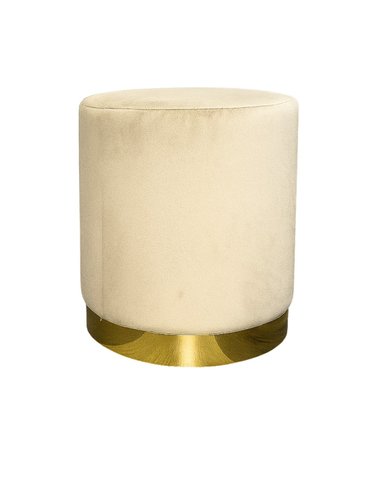 POUF OLIVIA DE TERCIOPELO PUFF PARA LIVING ELEGANTE - BEIGE - 1