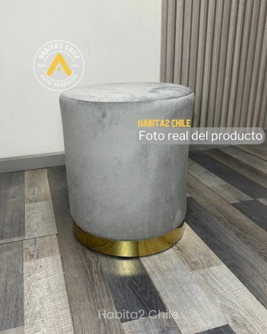 PUFF OLIVIA DE TERCIOPELO POUF PARA LIVING ELEGANTE - GRIS - 3