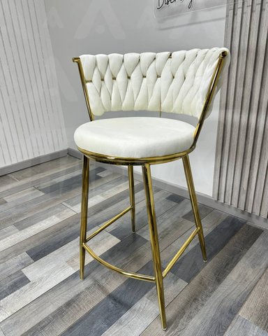 PACK 2 SILLA DE BAR QUEEN 66CM FIJO - BLANC/CRUDO - 2