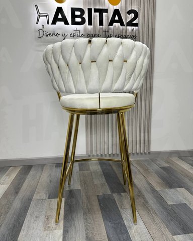 PACK 2 SILLA DE BAR QUEEN 66CM FIJO - BLANC/CRUDO - 4
