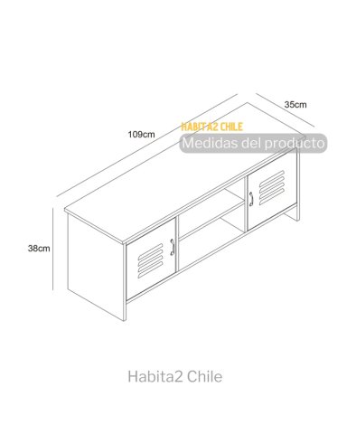 RACK DE TV JACOB CON PUERTAS METALICAS 109 CM - 2
