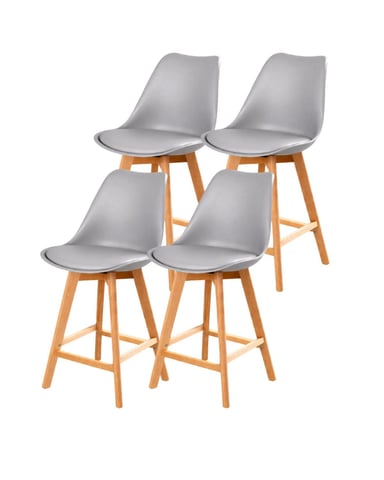 PACK 4 TABURETES TULIP WOOD 66 CM - 1