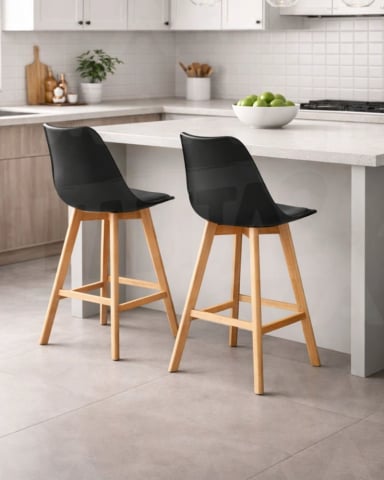 PACK 4 TABURETES TULIP WOOD 66 CM - 4