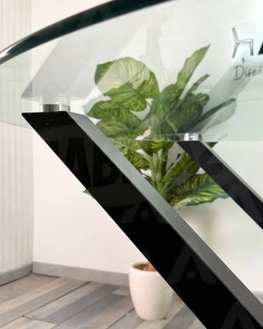 MESA DE VIDRIO REDONDA X BLACK 120 CM - 4