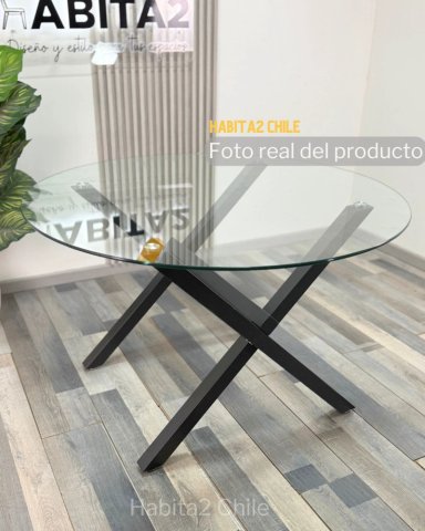 MESA DE VIDRIO REDONDA X BLACK 120 CM - 6