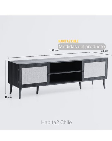 RACK RUCTICO PARA TV BROWN MESH - 3